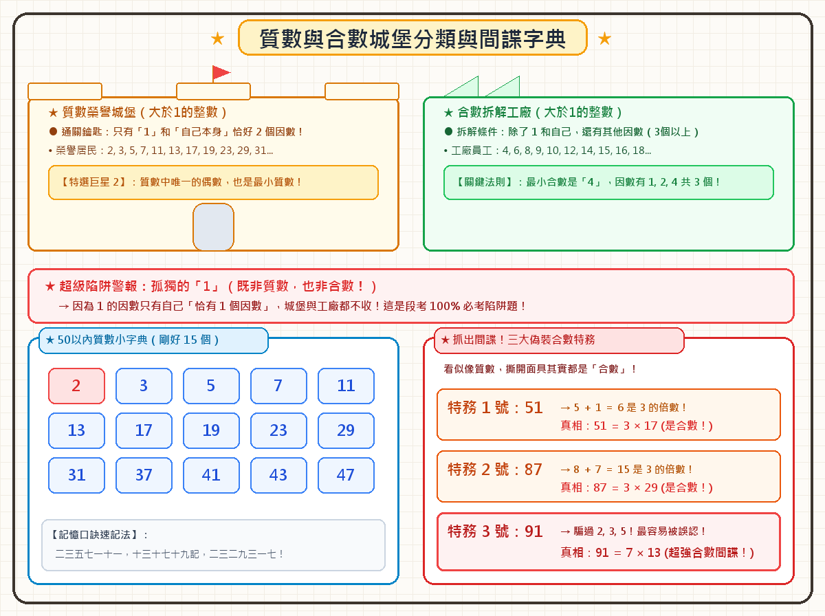 質數與合數的判別手繪圖解