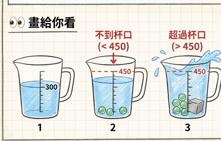 玻璃珠量杯滿水危機圖解
