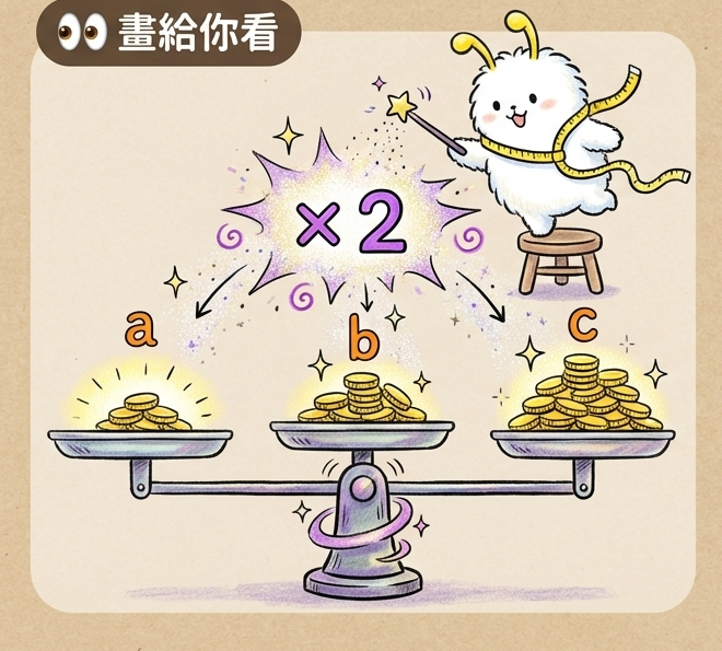 魔法天平：連比的同乘同除與化簡