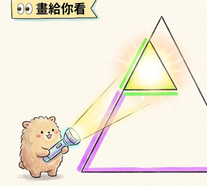母子分身縮小燈：小邊比大邊與底邊比例