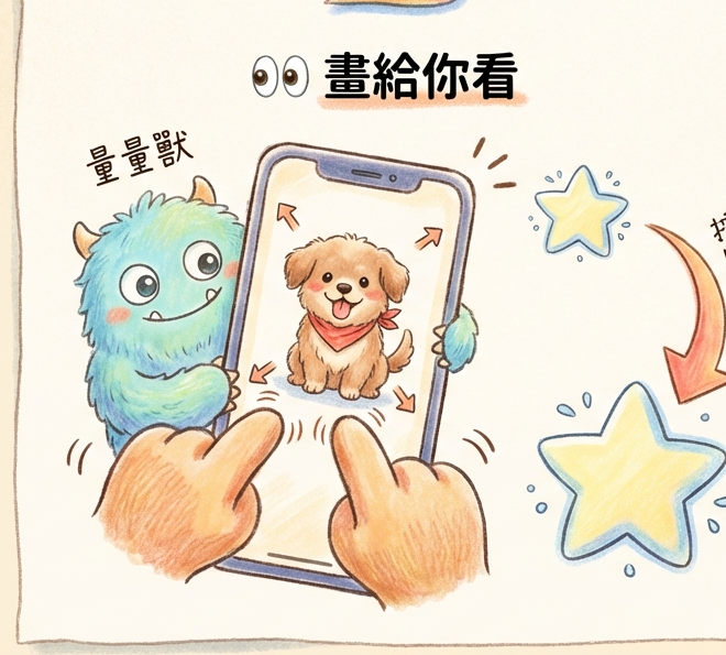 手機縮放長相不變：圖形的放大與縮小