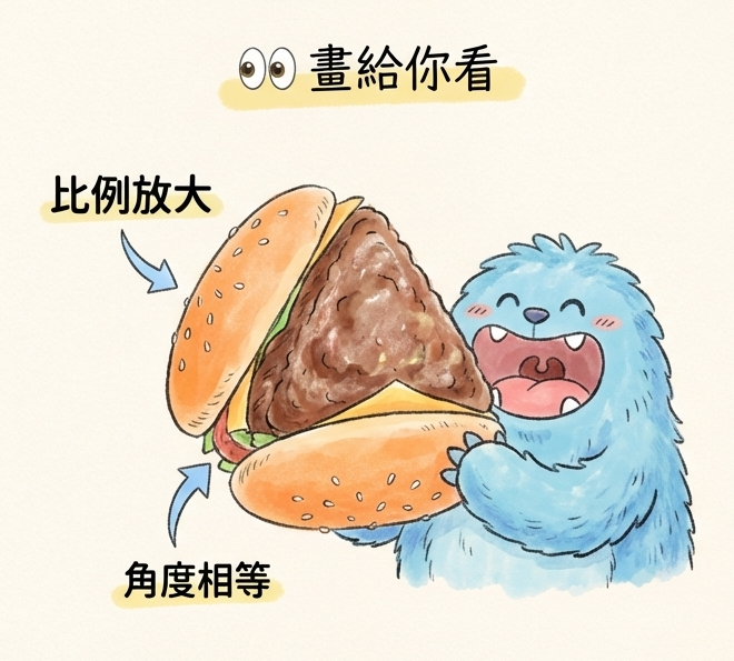 漢堡夾心與三邊走：SAS 與 SSS 相似