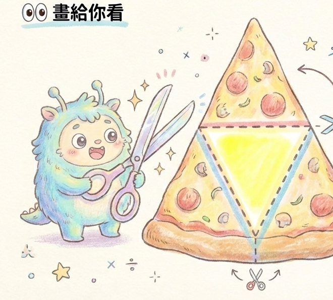 中點連線切四等分：四分之一面積魔法