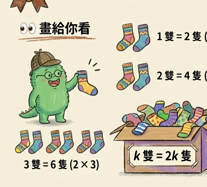 奇數偶數襪子箱：代數符號論證模型
