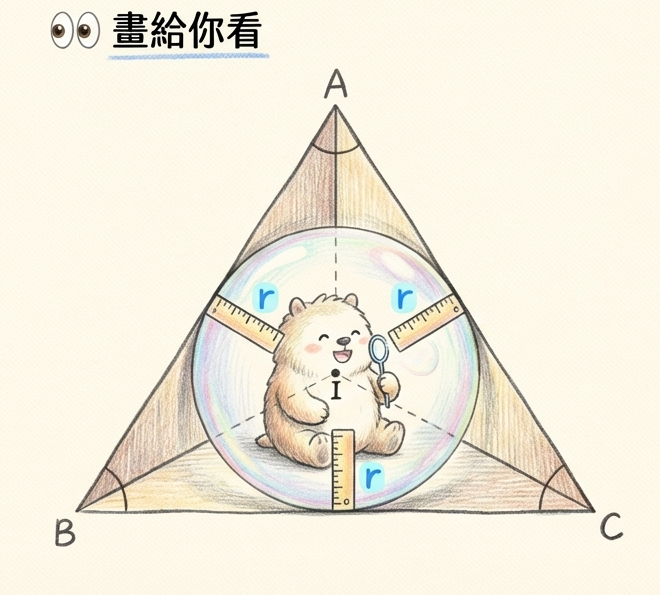 內心吹同心圓泡泡：角平分線與面積公式
