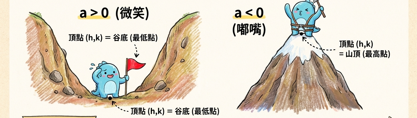 谷底還是山頂？二次函數的最大值與最小值
