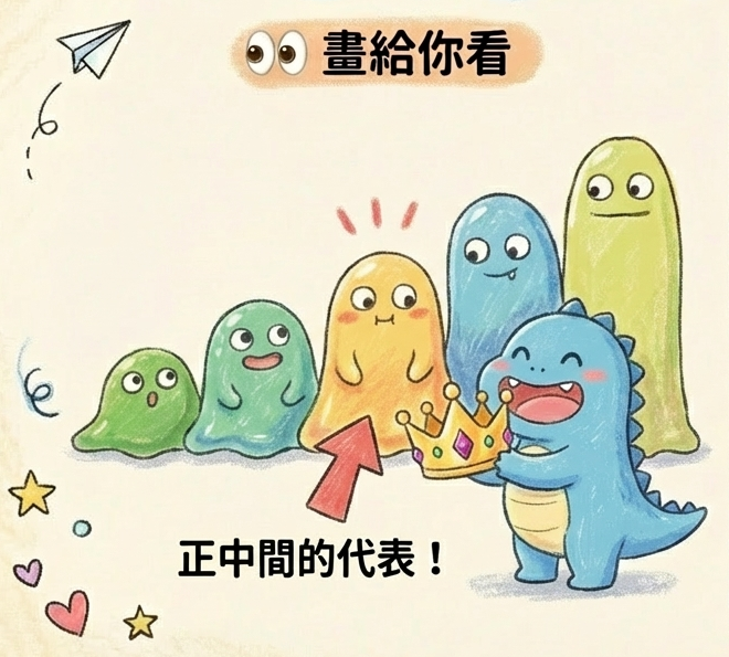 排排站抓正中間：中位數 (Median) 的意義與求法