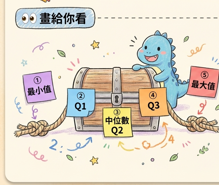 五數寶盒地圖：盒狀圖 (Box Plot) 判讀與繪製