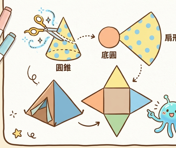 露營帳篷與派對帽：錐體的展開圖與表面積