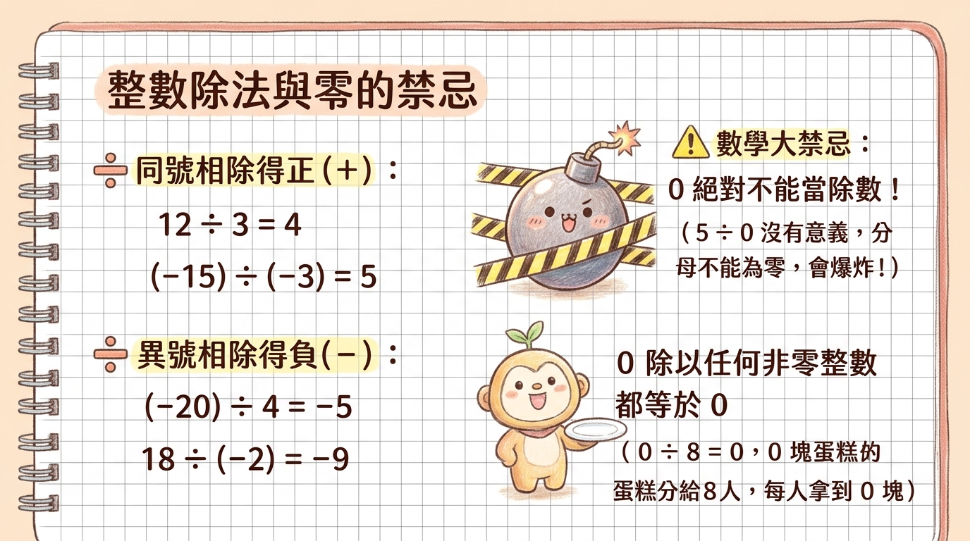 整數除法與0的禁忌手繪圖解