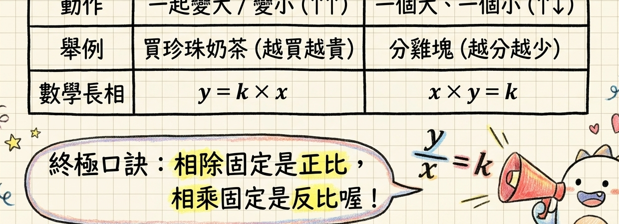 正比反比超強對照表圖解