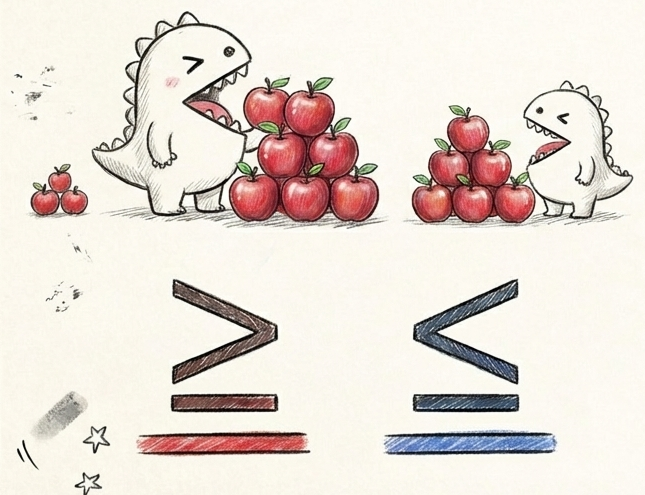 貪吃怪獸不等號圖解