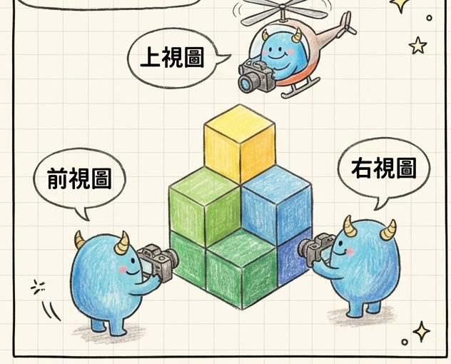 立體攝影師三視圖投影圖解
