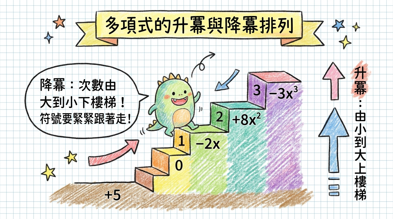 多項式排隊大作戰：升冪與降冪排列