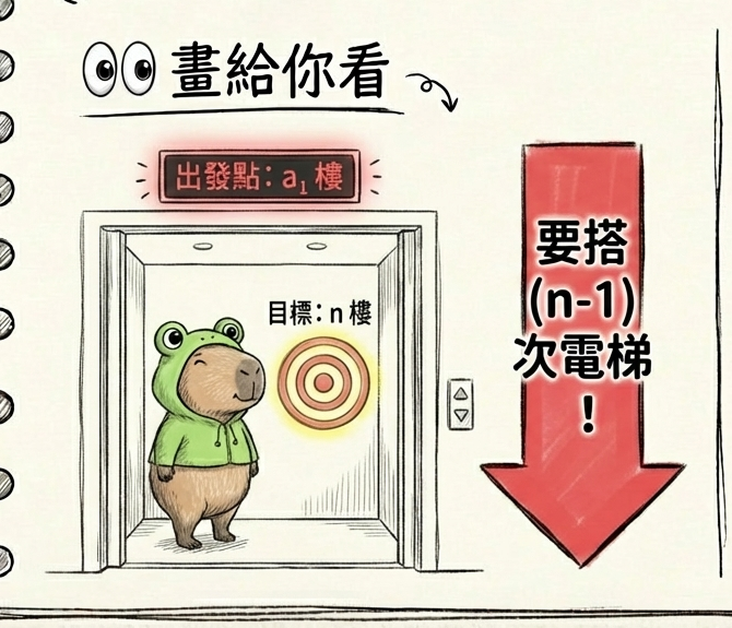搭電梯找號碼：第 n 項通項公式
