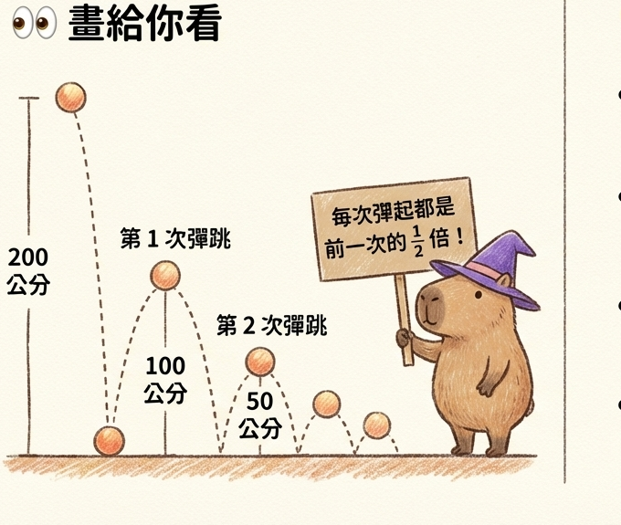 生活裡的等比魔法：彈跳球與指數倍增