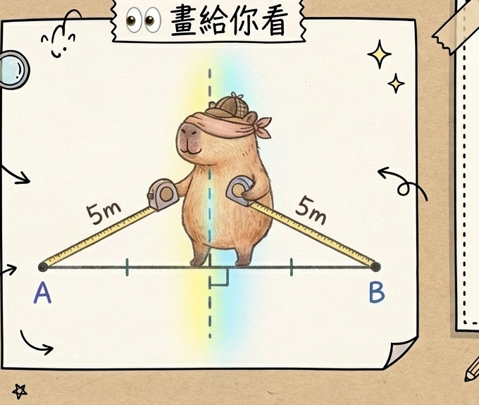 反推尋找中心線：中垂線判別性質