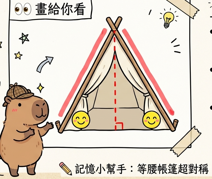 完美對稱的露營帳篷：等腰三角形的性質