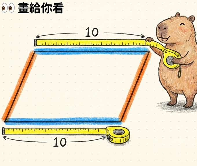 平行四邊形的定義與對邊等長